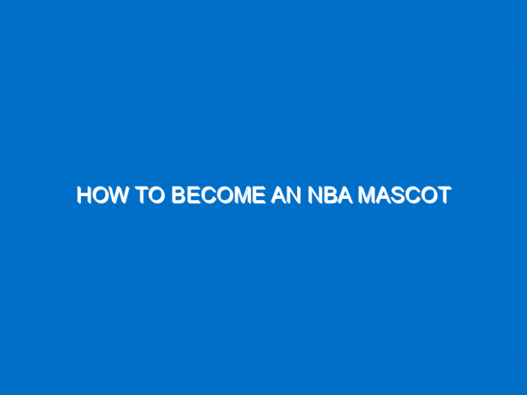 How To Become An Nba Mascot