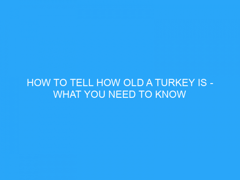 How To Tell How Old A Turkey Is – What You Need To Know