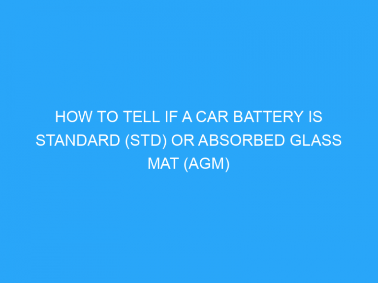 How To Tell If A Car Battery Is Standard (Std) Or Absorbed Glass Mat (Agm)