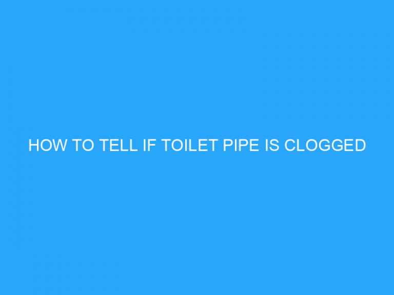 How To Tell If Toilet Pipe Is Clogged