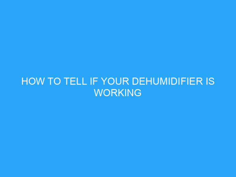 How To Tell If Your Dehumidifier Is Working