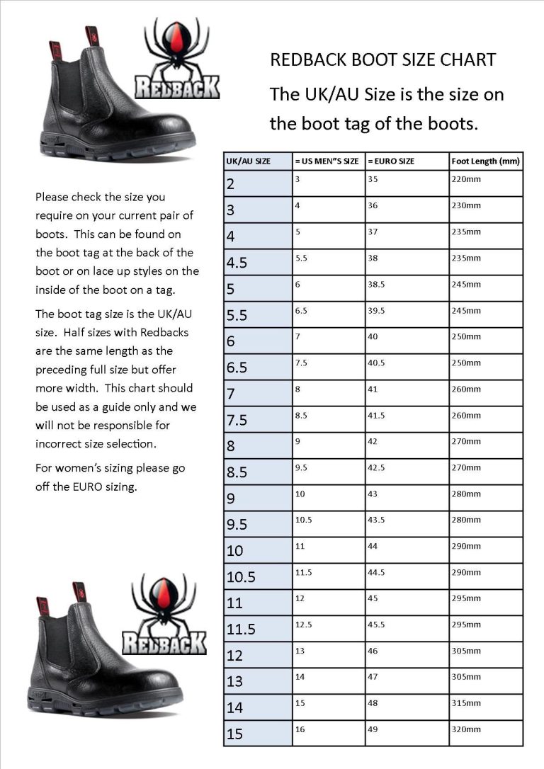 Choosing The Right Fit: Redback Boot Sizing Guide